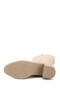 Women/Girls Nude Zippered Thick Heeled Boots - 5