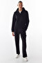 Black Stitched Detailed Shirred Balloon Cut Sweatpants - 3