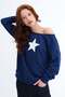 Kayık Collar Printed Sweatshirt S10662