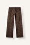 Leopard Patterned Straight Fit Regular Waist Standard Length Gabardine Trousers I8220Ax26Wn - 6