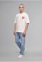 100% Cotton Boxy Fit Crew Neck Chest Printed Short Sleeve T-Shirt J0774Ax26Au - 3