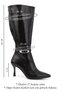 Women's Black Zippered Pointed Toe Thin Heeled Boots - 3