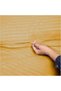 6 pcs Striped Duvet Cover Set Queen Size 210x230 Bedding Set – 1 Fitted Sheet, 1 Quilt Cover, 4 Pillowcases, Gold - 5