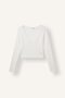 Fitted V-Neck Double-Breasted Look Ribbed Long Sleeve Crop Basic T-Shirt I6398Ax26Au - 5