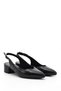 Black Heel Genuine Leather Pointed Toe Short Thick Heeled Women's Summer Shoes 24173 - 4