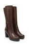 Genuine Leather Women's Casual Boots with Round Toe and Rubber Sole - Brown Antique 47581 - 5