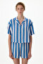 Mavi Vacation Striped Short Sleeve Shirt Shorts Pajama Set - 3