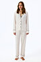 Ecru Arya Polka Dot Patterned Long Sleeve Shirt and Pants Pajama Set