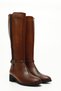 Women's Tan Antique Zippered Thick Heeled Genuine Leather Boots - 3