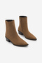 Women's Pointed Toe Cowboy Chunky Heel Western Boots Tahis Tan Suede - 5