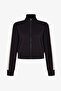 Black Silky Touch Sweatshirt with Stripe Detail - 6