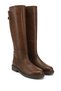 Women's Brown Antique Zippered Rubber Sole Genuine Leather Boots - 5