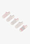 Pink White Sweet Heart Cotton 5 Pairs Sneaker Socks