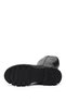 Black Floater Genuine Leather Round Toe Wedge Heeled Zippered Women's Daily Boots 47521 - 5