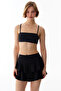 Black Ribbed Sports Bra - 5