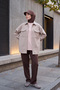 Winter Hijab Cap with Removable Visor, Brown, B-82O - 5