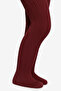 Girl's Pretty Knit Wine Color Pantyhose - 3