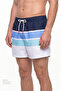 Men's Color Block Striped Swim Shorts - 3