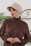 Winter Visor Hat, B-73O, Beige - 5