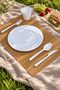 50-Piece Luxury Hard Plastic Party Birthday Presentation Invitation Engagement Promise Plate Cup Fork Spoon Knife Set - 4