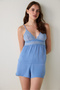 Blue Luna Ruched Satin Shorts Pajama Bottoms - 4