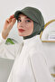 Winter Hijab Cap with Removable Visor, Khaki, B-82O - 4
