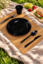 10-Piece Luxury Hard Plastic Party Birthday Presentation Invitation Engagement Promise Plate Cup Fork Spoon Knife Set - 4