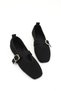 Women's Black Knitwear Blunt Toe Mary Jane Ballerinas