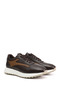 Men's Brown Lace-Up Genuine Leather Sneakers - 3