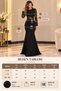 Elegance with a Touch of Lace – Women's Crew Neck Long Sleeve Janjan Crepe Long Dress - 6