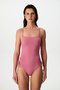 Rose Pink Strapless Underwire Swimsuit - 3