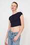 Modal T-Shirt with Snap Collar P0346-İ12 - 4