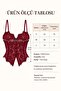Imported Lace Corset Blouse Burgundy - 3