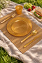 10-Piece Luxury Hard Plastic Party Birthday Presentation Invitation Engagement Promise Plate Cup Fork Spoon Knife Set - 4