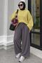 Bella Women's Plus Size High Waist Wide Leg Modal Pants Smoked