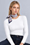 وشاح منقوش 50*50 LNW0002 أزرق داكن أحمر - 2