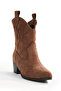 Women's Brown Thermo Sole Embroidered Cowboy Boots - 4