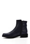Women's Navy Blue Antique Zippered Rubber Sole Genuine Leather Boots - 5