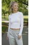 White Crew Neck Slim Fit Soft Touch Long Sleeve Blouse Oversized Body Hzlrbnbisdüz11Body - 2