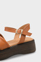 Bobbi Genuine Leather Cross-Strapped Wedge Heel Women's Sandals - 2
