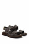 Women's Brown Buckle-Strapped Genuine Leather Sandals - 3