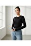 Black Finger Detailed Slim Fit Cotton Fabric Bodysuit Hzlrbndet01Body - 3