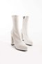 Women's Stretch Boots White Patent Leather - 3
