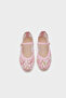 Gabey Buckle Strap Mesh Floral Patterned Round Toe Flat Heeled Casual Women's Ballerinas - 6