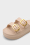 Nicki Eva Double Buckled Wedge Sole Women's Slipper - 2