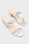 Gerda Round Toe Double Buckle Medium Heel Stylish Women's Slippers