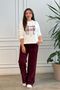 Elastic Waist Velvet Wide Leg Trousers - 7