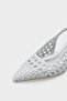 Laurie Knitted Pointed Toe Mid-Heel Open-Back Women's Shoes - 3