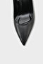 Steffi Genuine Leather Pointed Toe Mid-Heel Buckled Open-Back Women's Shoes - 2
