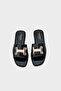 Koren Women's H Gold Buckle Slippers - 5